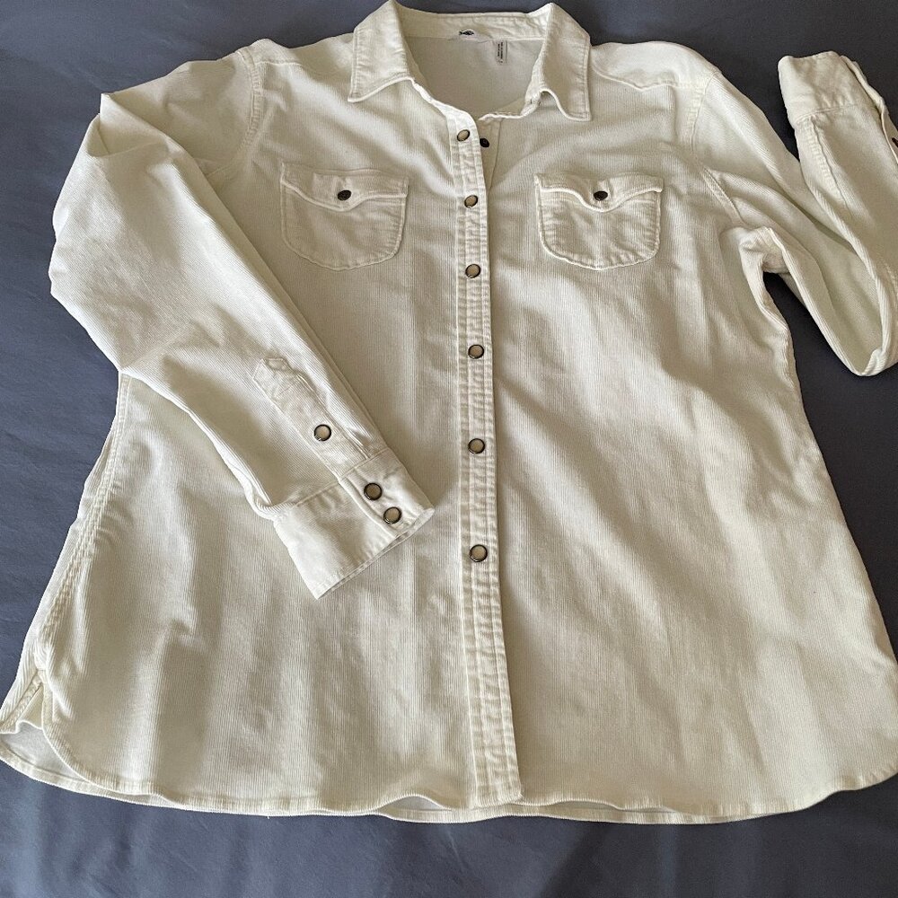 Woolrich White Corduroy Western Shirt Size L